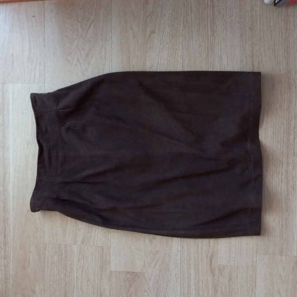 Grey suede skirt
